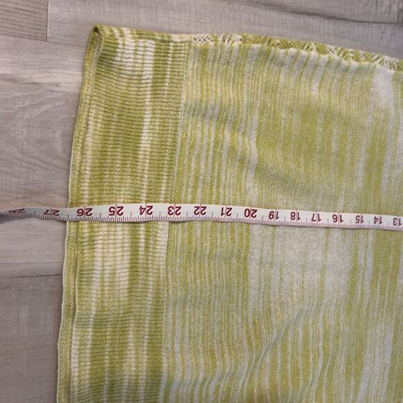 Moth Anthropologie Lightweight V Neck Sweater Lime Green Boho Hippie Womens Sz L - Picture 10 of 11